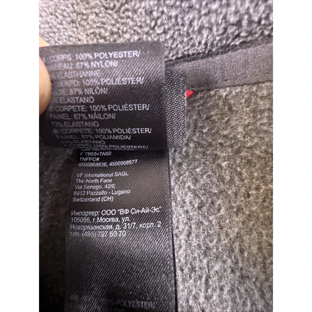 The North Face Fleece 1/4 Zip Men's L Gray Lightweight Chest Pocket‎ Hiking Logo